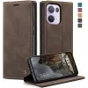 CASEME Retro Texture Book Wallet Case hoesje voor Oppo Reno13 Pro - Donkerbruin