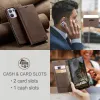CASEME Retro Texture Book Wallet Case hoesje voor Oppo Reno13 Pro - Donkerbruin 4