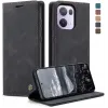 CASEME Retro Texture Book Wallet Case hoesje voor Oppo Reno13 Pro - Zwart