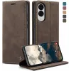 CASEME Retro Texture Book Wallet Case hoesje voor Samsung Galaxy S25 Edge - Donkerbruin