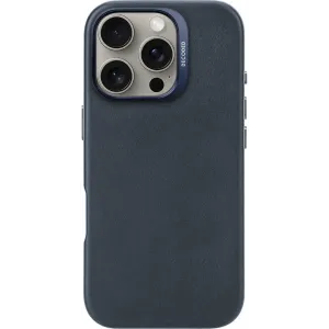 Decoded Echt Leren Back Cover hoesje voor Apple iPhone 16 Pro - Navy