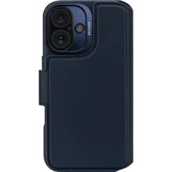 Decoded Echt Leren 2-in-1 Book Wallet Case hoesje voor Apple iPhone 16 - Navy