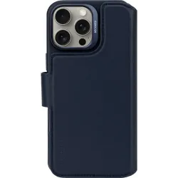 Decoded Echt Leren 2-in-1 Book Wallet Case hoesje voor Apple iPhone 16 Pro Max - Navy