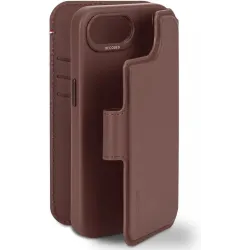 Decoded Echt Leren 2-in-1 Book Wallet Case hoesje voor Apple iPhone 17e/16e - Chocolate Brown