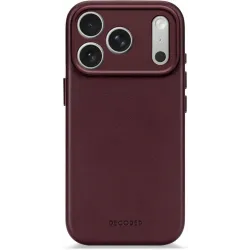 Decoded Echt Leren Back Cover hoesje voor Apple iPhone 17 Pro - Dark Ruby