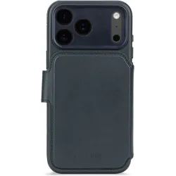 Decoded Echt Leren 2-in-1 Book Wallet Case hoesje voor Apple iPhone 17 Pro Max - Navy Shadow
