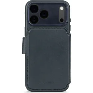 Decoded Echt Leren 2-in-1 Book Wallet Case hoesje voor Apple iPhone 17 Pro - Navy Shadow