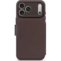 Decoded Echt Leren 2-in-1 Book Wallet Case hoesje voor Apple iPhone 17 Pro - Chocolate Brown