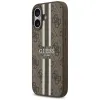 Guess 4G Printed Stripes Hard Case Back Cover hoesje met MagSafe voor Apple iPhone 17 - Bruin 1