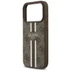 Guess 4G Printed Stripes Hard Case Back Cover hoesje met MagSafe voor Apple iPhone 17 Pro - Bruin 4