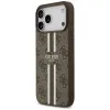 Guess 4G Printed Stripes Hard Case Back Cover hoesje met MagSafe voor Apple iPhone 17 Pro Max - Bruin 2