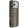 Guess 4G Printed Stripes Hard Case Back Cover hoesje met MagSafe voor Apple iPhone 17 Pro Max - Bruin 3