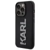 Karl Lagerfeld 3D Rubber Glitter Logo Back Cover hoesje voor Apple iPhone 15 Pro - Zwart 1