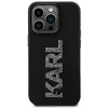 Karl Lagerfeld 3D Rubber Glitter Logo Back Cover hoesje voor Apple iPhone 15 Pro - Zwart 2