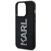 Karl Lagerfeld 3D Rubber Glitter Logo Back Cover hoesje voor Apple iPhone 15 Pro - Zwart 5