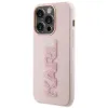 Karl Lagerfeld 3D Rubber Glitter Logo Back Cover hoesje voor Apple iPhone 15 Pro - Roze 1