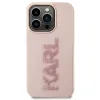 Karl Lagerfeld 3D Rubber Glitter Logo Back Cover hoesje voor Apple iPhone 15 Pro - Roze 2