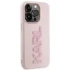 Karl Lagerfeld 3D Rubber Glitter Logo Back Cover hoesje voor Apple iPhone 15 Pro - Roze 3