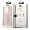Karl Lagerfeld 3D Rubber Glitter Logo Back Cover hoesje voor Apple iPhone 15 Pro - Roze 7
