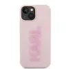 Karl Lagerfeld 3D Rubber Glitter Logo Back Cover hoesje voor Apple iPhone 15 Plus/14 Plus - Roze 2