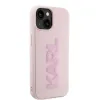 Karl Lagerfeld 3D Rubber Glitter Logo Back Cover hoesje voor Apple iPhone 15 Plus/14 Plus - Roze 3