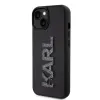 Karl Lagerfeld 3D Rubber Glitter Logo Back Cover hoesje voor Apple iPhone 15 - Zwart 1