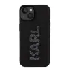 Karl Lagerfeld 3D Rubber Glitter Logo Back Cover hoesje voor Apple iPhone 15 - Zwart 2