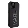 Karl Lagerfeld 3D Rubber Glitter Logo Back Cover hoesje voor Apple iPhone 15 - Zwart 3