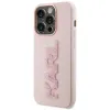 Karl Lagerfeld 3D Rubber Glitter Logo Back Cover hoesje voor Apple iPhone 15 Pro Max - Roze 1