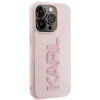 Karl Lagerfeld 3D Rubber Glitter Logo Back Cover hoesje voor Apple iPhone 15 Pro Max - Roze 3