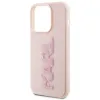 Karl Lagerfeld 3D Rubber Glitter Logo Back Cover hoesje voor Apple iPhone 15 Pro Max - Roze 5