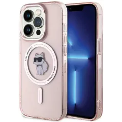 Karl Lagerfeld IML Choupette Back Cover hoesje met MagSafe voor Apple iPhone 15 Pro - Roze