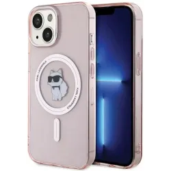 Karl Lagerfeld IML Choupette Back Cover hoesje met MagSafe voor Apple iPhone 15 - Roze