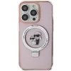 Karl Lagerfeld Ring Stand Karl & Choupette Hard Case Back Cover hoesje met MagSafe voor Apple iPhone 15 Pro - Roze 4