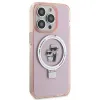Karl Lagerfeld Ring Stand Karl & Choupette Hard Case Back Cover hoesje met MagSafe voor Apple iPhone 15 Pro - Roze 5