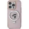 Karl Lagerfeld Ring Stand Karl & Choupette Hard Case Back Cover hoesje met MagSafe voor Apple iPhone 15 Plus/14 Plus - Roze