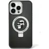 Karl Lagerfeld Ring Stand Karl & Choupette Hard Case Back Cover hoesje met MagSafe voor Apple iPhone 15 - Zwart