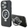 Karl Lagerfeld Ring Stand Karl & Choupette Hard Case Back Cover hoesje met MagSafe voor Apple iPhone 15 Pro Max - Zwart