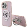 Karl Lagerfeld Ring Stand Karl & Choupette Hard Case Back Cover hoesje met MagSafe voor Apple iPhone 15 Pro Max - Roze 2