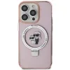 Karl Lagerfeld Ring Stand Karl & Choupette Hard Case Back Cover hoesje met MagSafe voor Apple iPhone 15 Pro Max - Roze 4