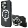 Karl Lagerfeld Ring Stand Karl & Choupette Hard Case Back Cover hoesje met MagSafe voor Apple iPhone 14 Pro - Zwart