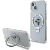 Karl Lagerfeld Ring Stand Karl & Choupette Hard Case Back Cover hoesje met MagSafe voor Apple iPhone 14 - Wit