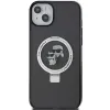 Karl Lagerfeld Ring Stand Karl & Choupette Hard Case Back Cover hoesje met MagSafe voor Apple iPhone 14 - Zwart 3