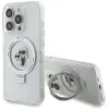 Karl Lagerfeld Ring Stand Karl & Choupette Hard Case Back Cover hoesje met MagSafe voor Apple iPhone 14 Pro Max - Wit