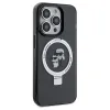 Karl Lagerfeld Ring Stand Karl & Choupette Hard Case Back Cover hoesje met MagSafe voor Apple iPhone 14 Pro Max - Zwart 4