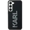 Karl Lagerfeld 3D Rubber Glitter Logo Back Cover hoesje voor Samsung Galaxy S23 Ultra - Zwart