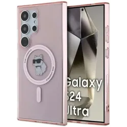 Karl Lagerfeld IML Choupette Back Cover hoesje met MagSafe voor Samsung Galaxy S24 Ultra - Roze