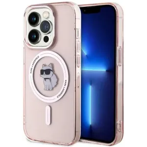 Karl Lagerfeld IML Choupette Back Cover hoesje met MagSafe voor Apple iPhone 14 Pro - Roze