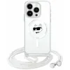Karl Lagerfeld IML Choupette Head & Cord Back Cover hoesje met MagSafe voor Apple iPhone 15 Pro - Transparant