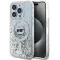 Karl Lagerfeld Liquid Glitter Choupette Head Back Cover hoesje met MagSafe voor Apple iPhone 15 Pro - Transparant